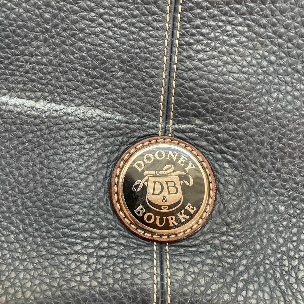Dooney & Bourke Navy and Brown Shoulder Bag - Picture 2 of 10